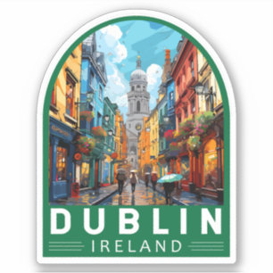 Sticker Dublin Irlande Travel Art Vintage