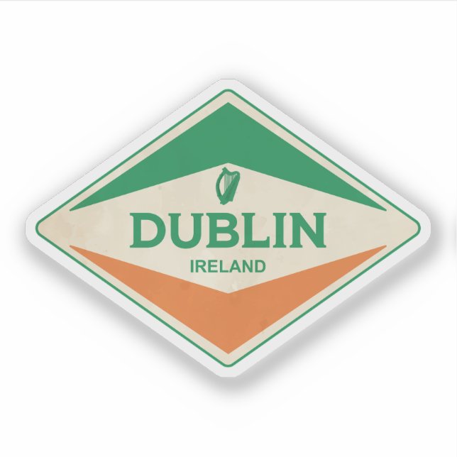 Sticker Dublin Irlande Vintage (Devant)