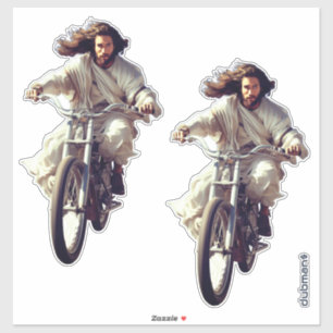 Sticker Dubman fait du design : Jésus sur roues, envoyé du