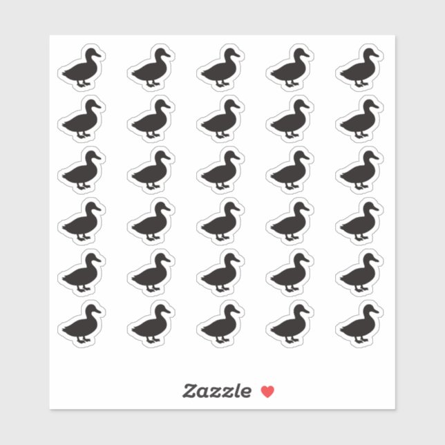 Sticker Duck Wedding Place Card Food Meal Menu Choice (Feuille)