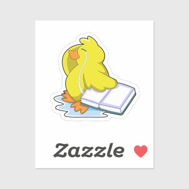 Sticker Duck with Book (Feuille)