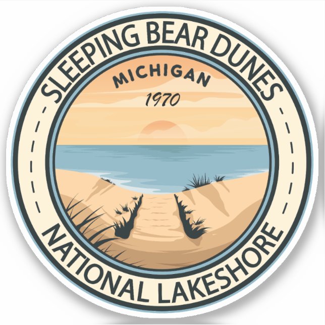 Sticker Dunes de l'ours couchage National Lakeshore Michig (Devant)