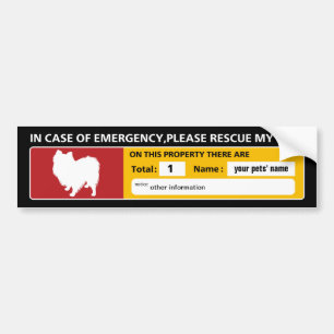 Sticker d'urgence (pomeranian)