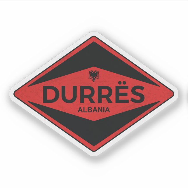 Sticker Durrës Albanie Vintage (Devant)