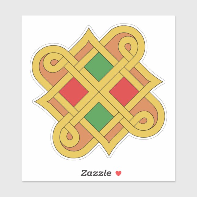 Sticker Durrow Knotwork 2016 Rouge et Vert (Feuille)