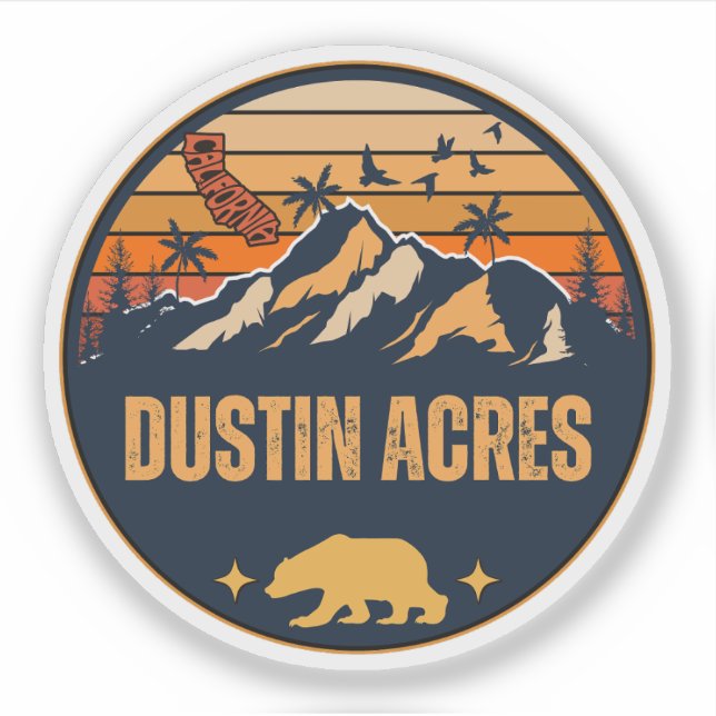 Sticker Dustin Acres, Californie (Devant)