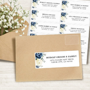 Sticker Dusty Blue Champagne Ivory Mariage Adresse d'hôte
