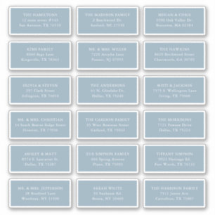 Sticker Dusty Blue Guest Nom du bénéficiaire Adresse de li