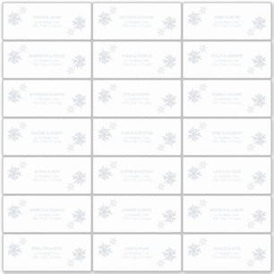 Sticker Dusty Blue Snowflake Winter Modern Guest Adresse :