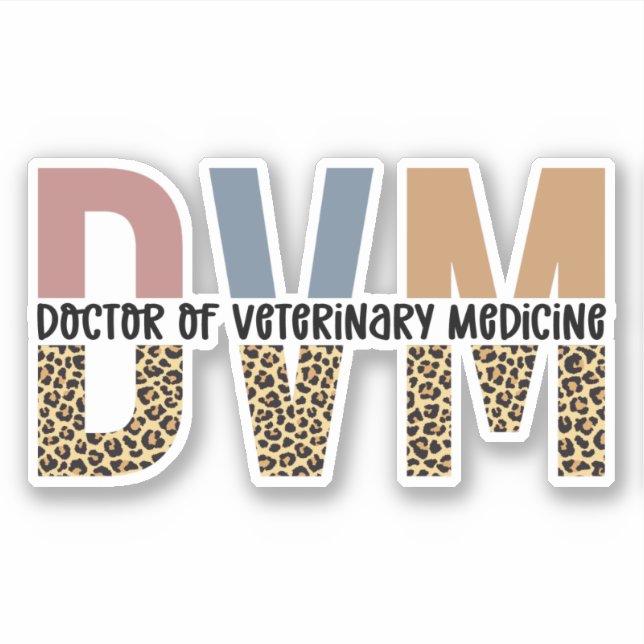 Sticker DVM Doctor of Veterinary Medicine Empreinte de léo (Devant)