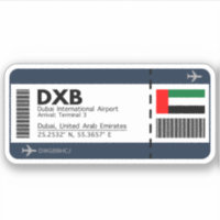 DXB Dubai Boarding Pass - Billet Dubai