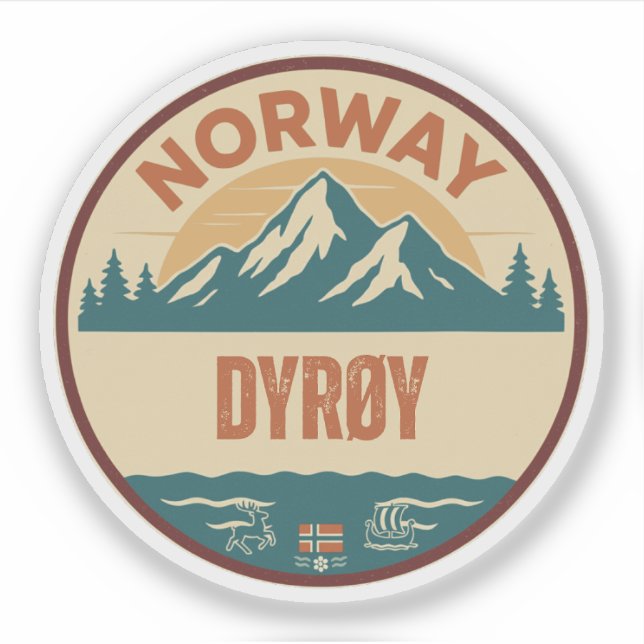 Sticker Dyrøy, Norvège Norvège (Devant)