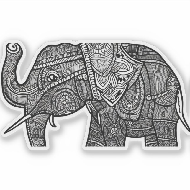 Sticker E.J. Eléphant Or Vinyle amovible (Devant)