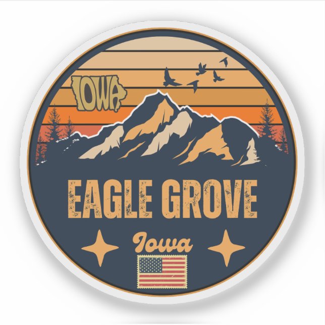 Sticker Eagle Grove, Iowa, États-Unis (Devant)