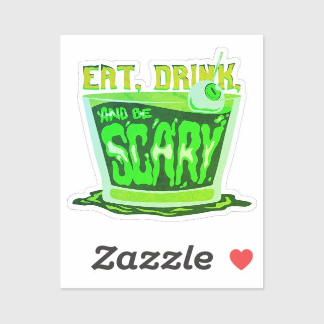 Sticker Eat drink and be scary (Feuille)