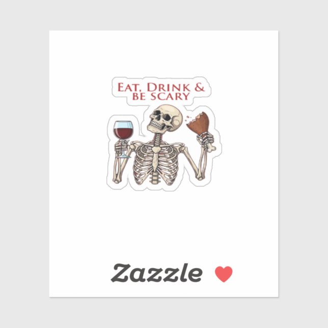 Sticker Eat Drink And Be Scary Minimal Clean (Feuille)