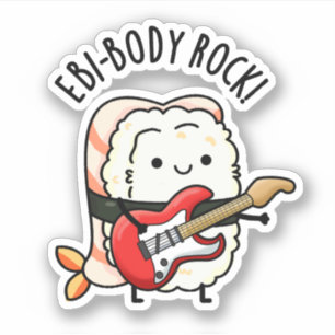 Sticker Ebi-body Rock drôle Rocker Sushi Pun