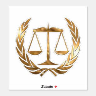 Sticker Échelles d'avocat d'or de justice