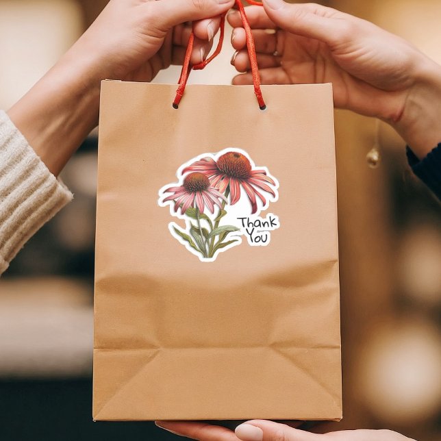 Sticker Echinacea violet Merci de confleur (Créateur téléchargé)