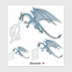 Sticker Éclair à crête de dragon bleu 