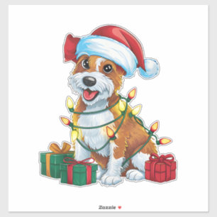 Sticker Éclairage de Noël Chapeau Cardigan Welsh Corgi Chi