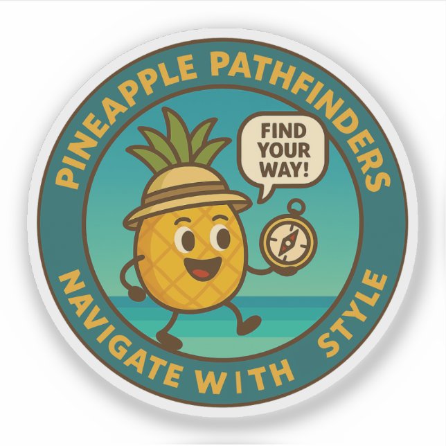Sticker Éclaireurs Ananas Naviguent avec Style (Devant)