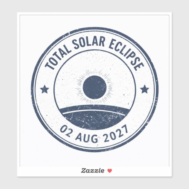 Sticker Éclipse solaire du 2 août 2027 (Feuille)