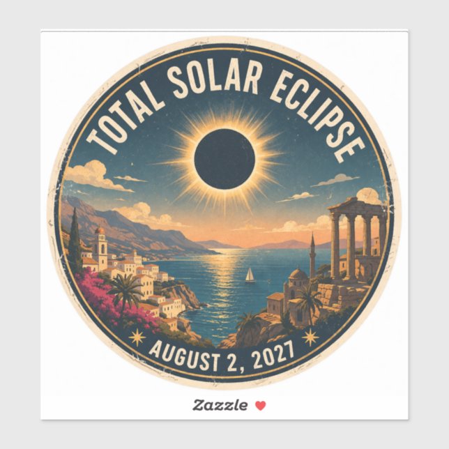 Sticker Éclipse solaire totale 2027  (Feuille)