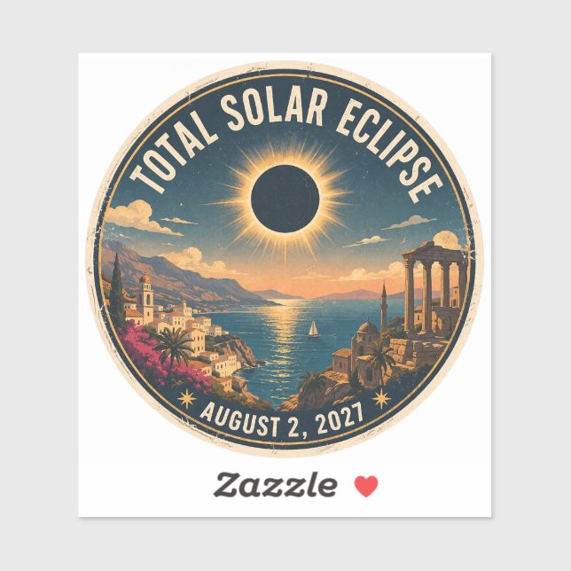 Sticker Éclipse solaire totale 2027  (Feuille)