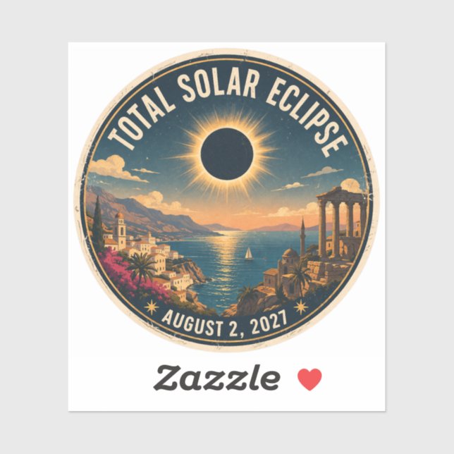 Sticker Éclipse solaire totale 2027  (Feuille)