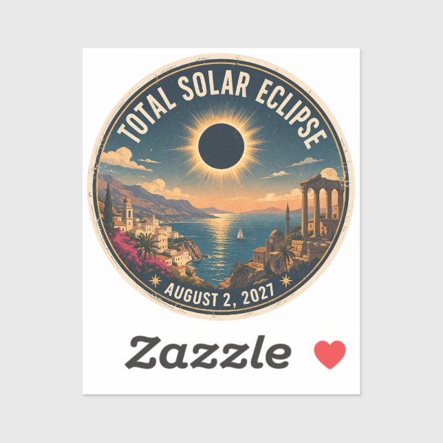 Sticker Éclipse solaire totale 2027  (Feuille)