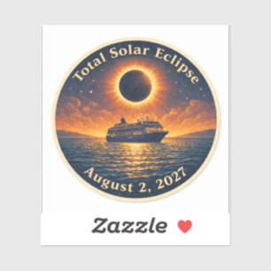 Sticker Éclipse solaire totale du 2 août 2027 bateau de cr