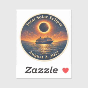 Sticker Éclipse solaire totale du 2 août 2027 bateau de cr