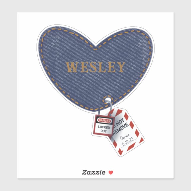 Sticker Écluse romantique Tagout Amour Coeur pour électric (Feuille)