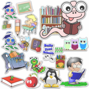 Sticker école 14 x 14