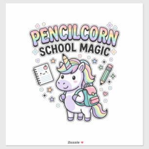 Sticker École de licorne Pencilcorn Magie Charmante Merch