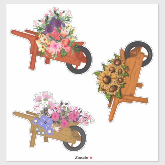 Sticker Écorces en bois avec fleurs (Feuille)