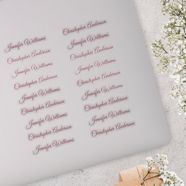 Sticker Écriture Classique 18 Noms d'Invités - Rose Gold (Créateur téléchargé)