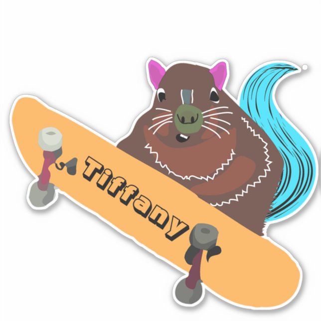 Sticker Écureuil coquin #132 Nom des filles (Devant)