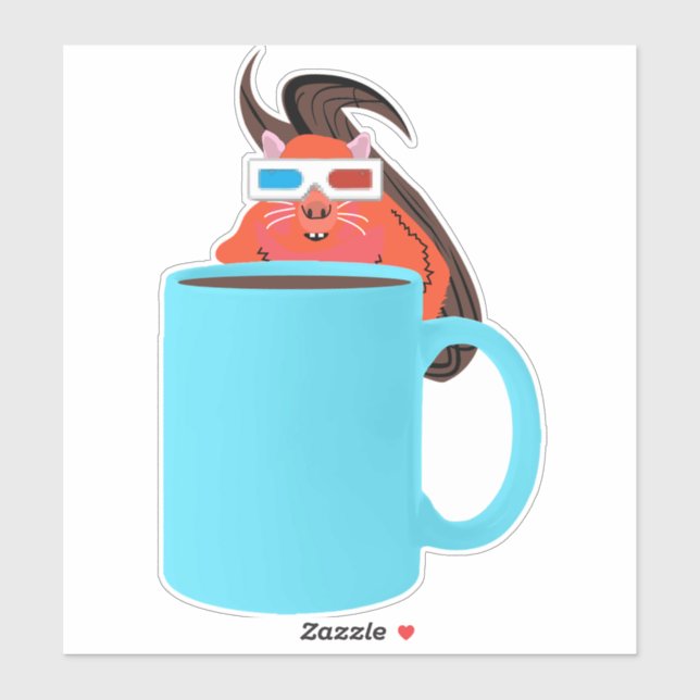 Sticker Écureuil coquin #711 (Feuille)