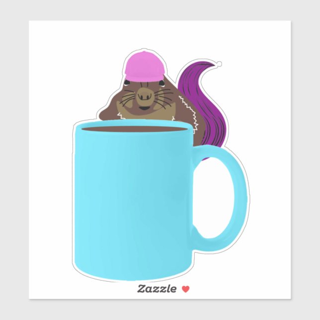 Sticker Écureuil coquin #853 (Feuille)