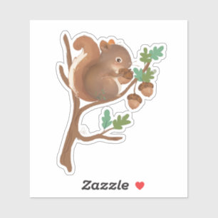 Sticker Écureuil ・ Illustration d'animaux forestiers de