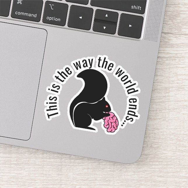 Sticker Écureuil zombie, c'est ainsi que le monde se termi (Détail)