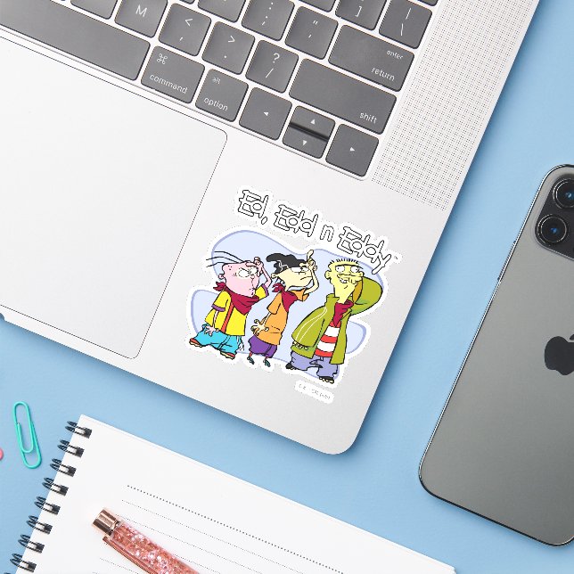 Sticker Ed, Edd, n Eddy Hand Signes (Ordinateur portable avec iPhone)