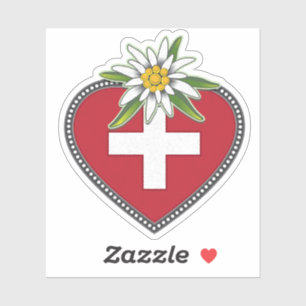 Sticker Edelweiss Heart Swiss Die Die Cut Die