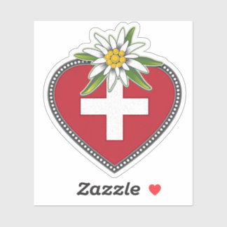 Sticker Edelweiss Heart Swiss Die Die Cut Die