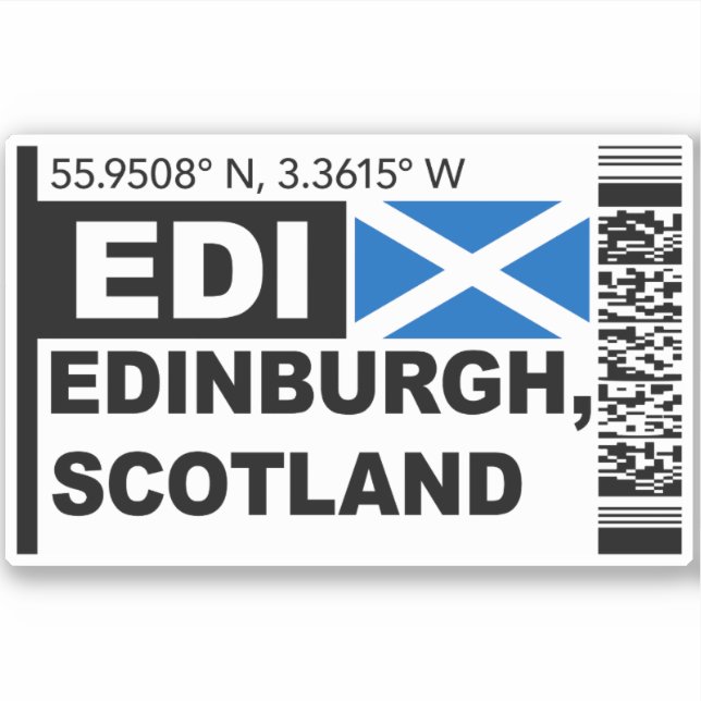 Sticker EDI Edinburgh Boarding Pass - Scotland Travel (Devant)