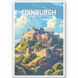Sticker Edinburgh Scotland Travel Art Vintage