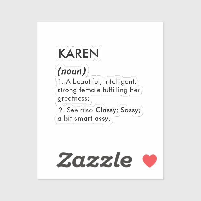 Sticker Editable Karen name definition, custom name (Feuille)