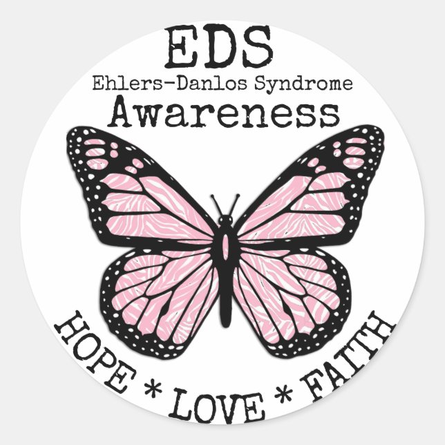 Sticker EDS pour PInk Zebra Ehlers-Danlos (Devant)